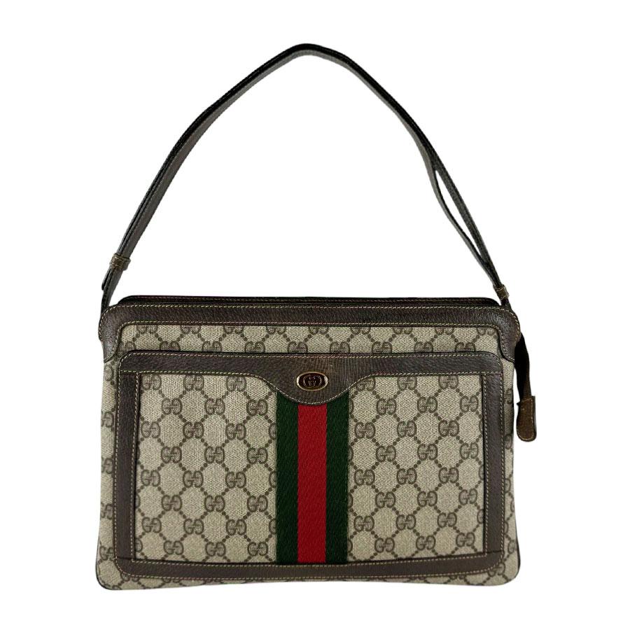 GUCCI（グッチ） ショルダーバッグ GGスプリームキャンバス ブラウン