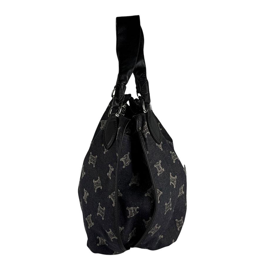 超希少 CELINE セリーヌ マカダム デニム ハンドバッグ CELINE（セリーヌ） ハンドバッグ マカダム デニム/レザー ブラック