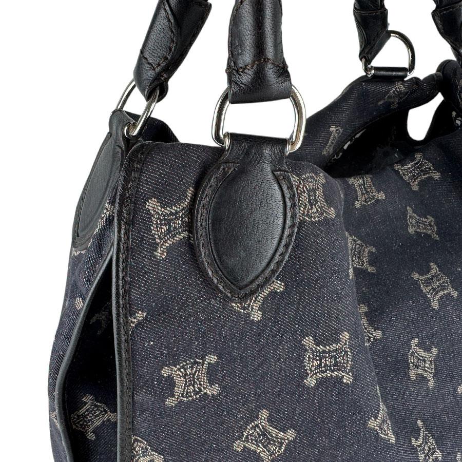 CELINE（セリーヌ） ハンドバッグ マカダム デニム/レザー ブラック