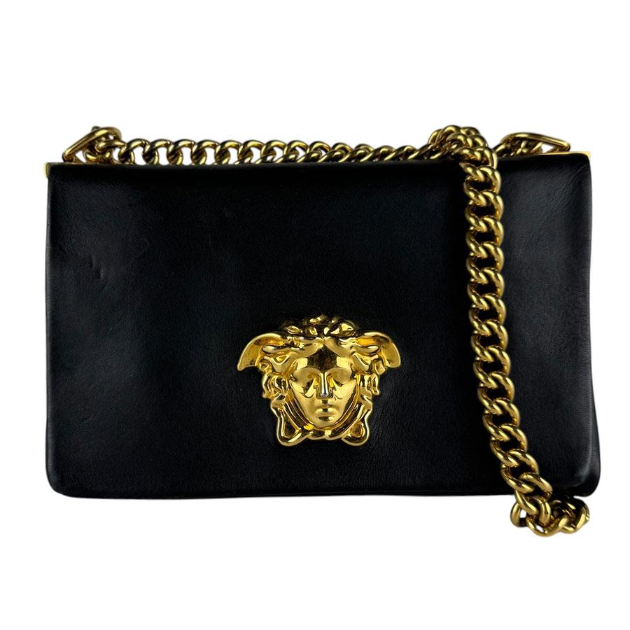 ヴェルサーチ VERSACE ショルダーバッグ メデューサ レザー ブラック
