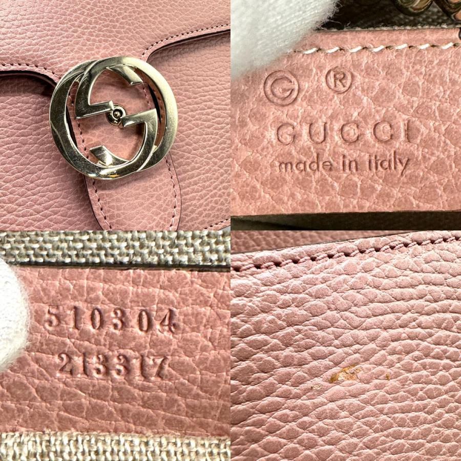 GUCCI（グッチ） ショルダーバッグ インターロッキングG レザー ピンク