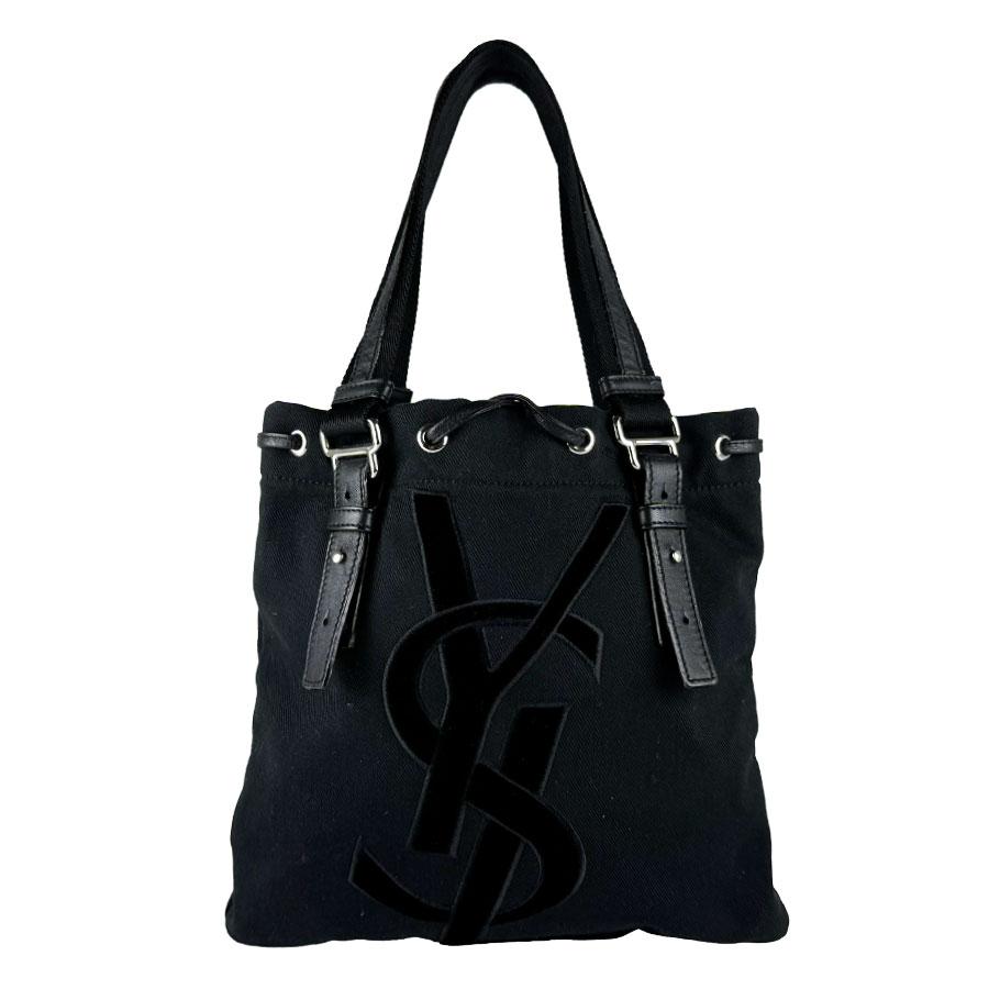 サンローラン SAINT LAURENT ハンドバッグ キャンバス ブラック