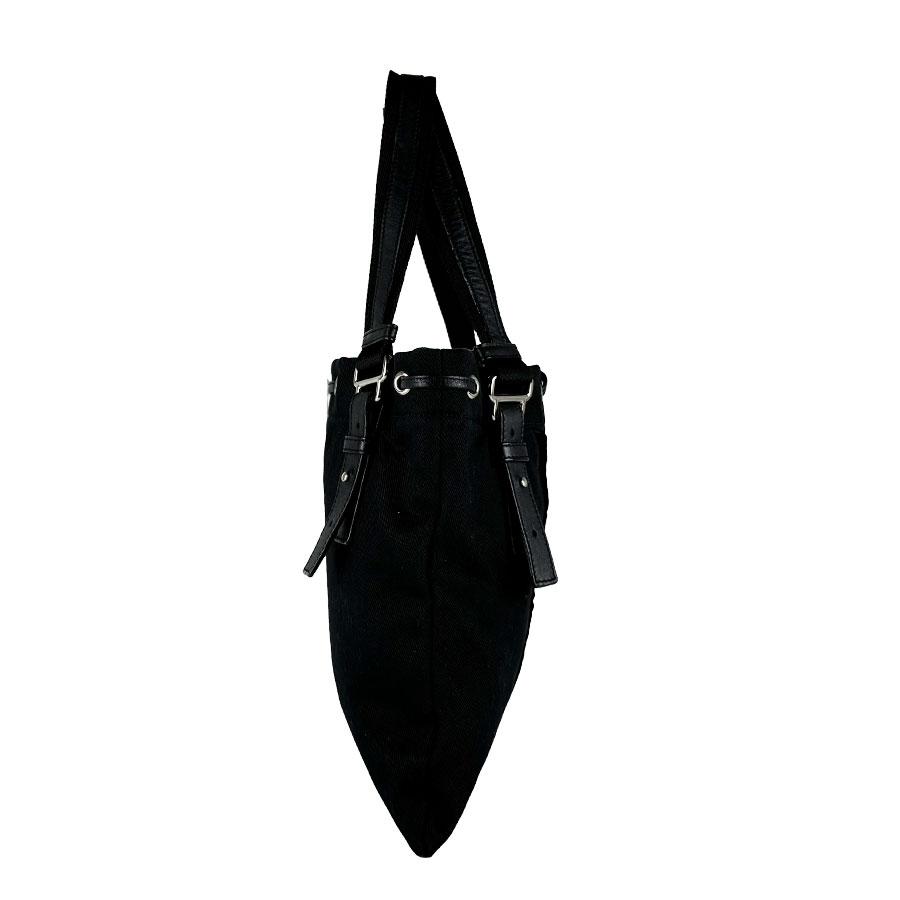 サンローラン SAINT LAURENT ハンドバッグ キャンバス ブラック