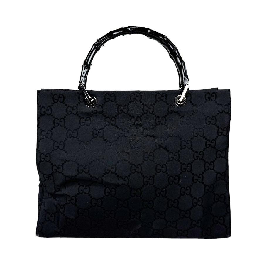 GUCCI（グッチ） ハンドバッグ バンブー ナイロンキャンバス ブラック