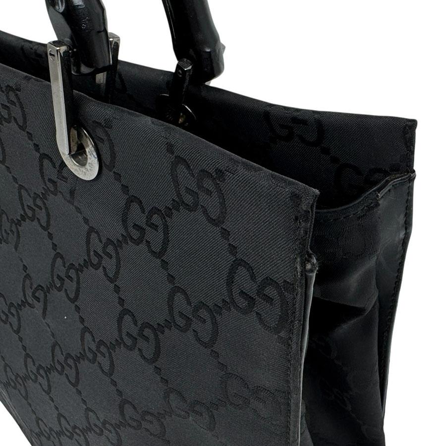 GUCCI（グッチ） ハンドバッグ バンブー ナイロンキャンバス ブラック
