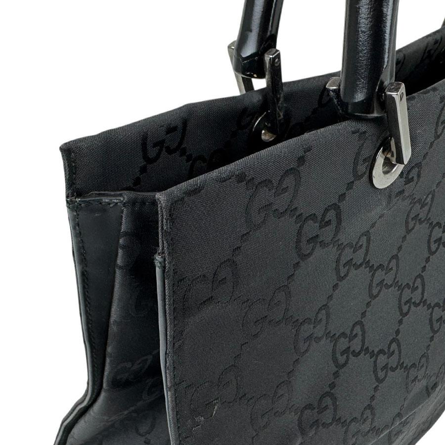 GUCCI（グッチ） ハンドバッグ バンブー ナイロンキャンバス ブラック