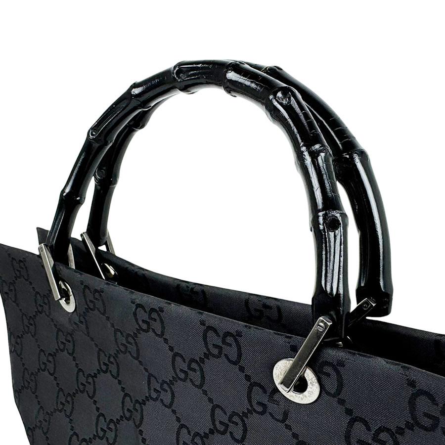 GUCCI（グッチ） ハンドバッグ バンブー ナイロンキャンバス ブラック