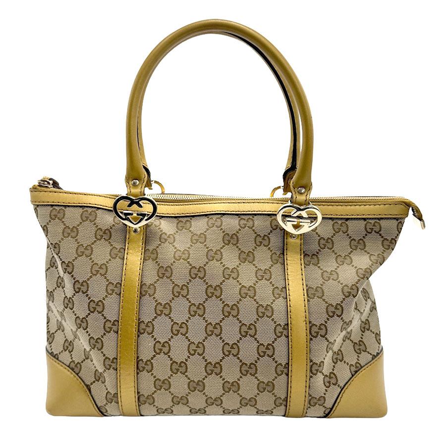 GUCCI（グッチ） ハンドバッグ GGキャンバス ゴールド×ブラウン
