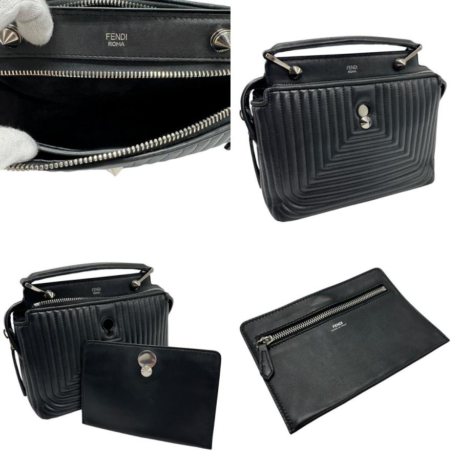 FENDI（フェンディ） ショルダーバッグ ドットコム レザー ブラック