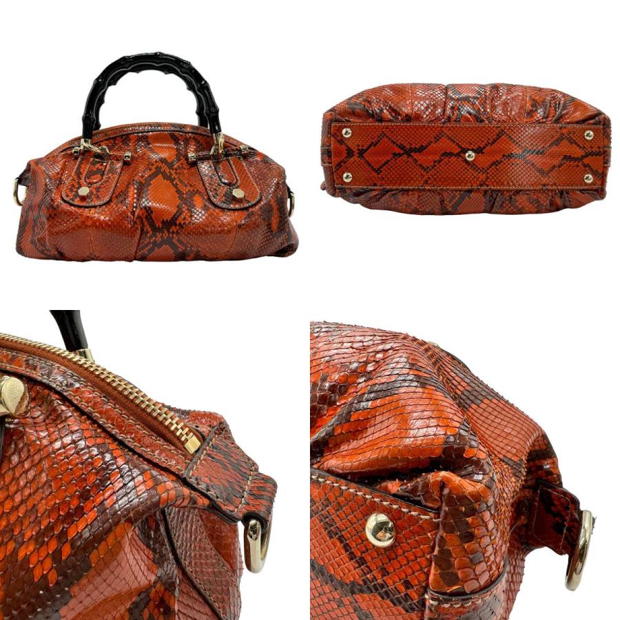 GUCCI グッチ バンブー ハンドバッグ ショルダーバッグ　オレンジブラウン GUCCI グッチ バンブー ハンドバッグ ショルダーバッグ オレンジ