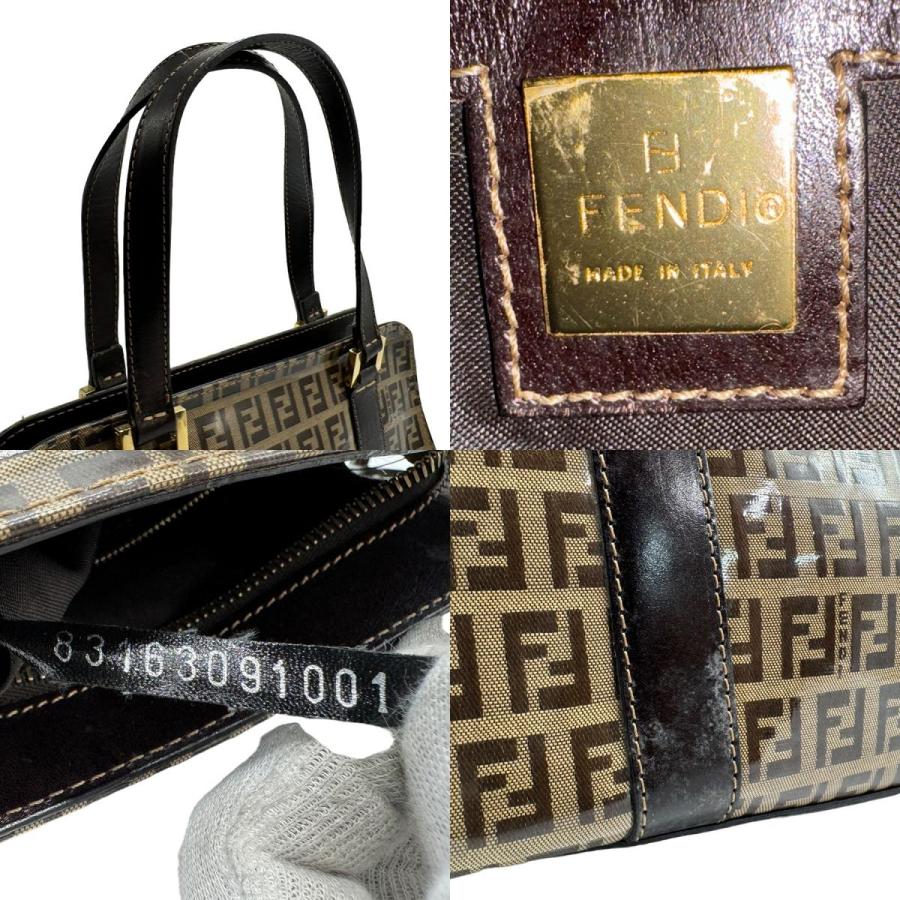 FENDI フェンディ ズッキーノ ハンドバッグ FENDI フェンディ ハンドバッグ ズッキーノ PVC/レザー ブラウン