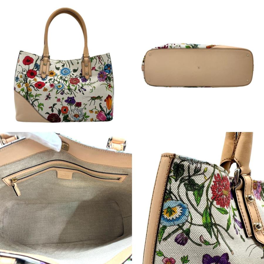 GUCCI グッチ フローラ柄ショルダーバッグ キャンバス×レザー イタリア製 GUCCI グッチ フローラ柄ショルダーバッグ キャンバス×レザー