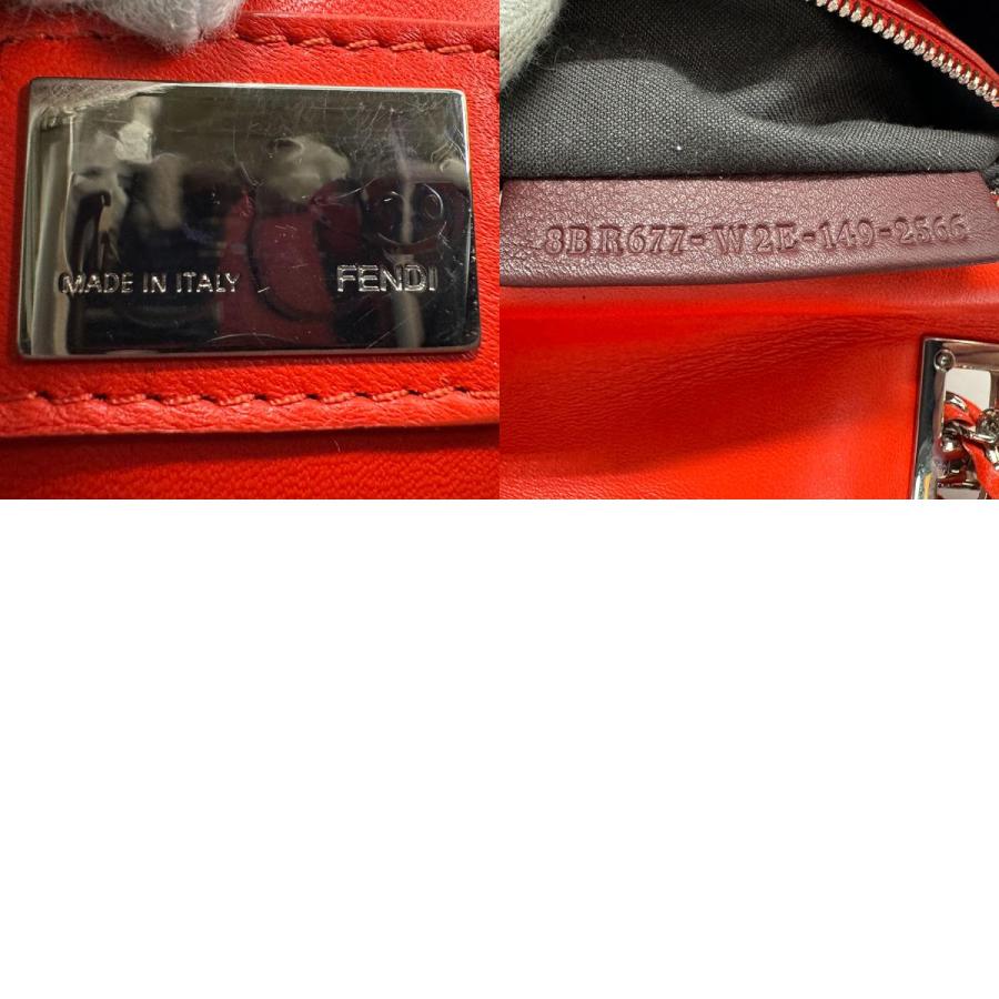 FENDI（フェンディ） ショルダーバッグ レザー レッド×ボルドー