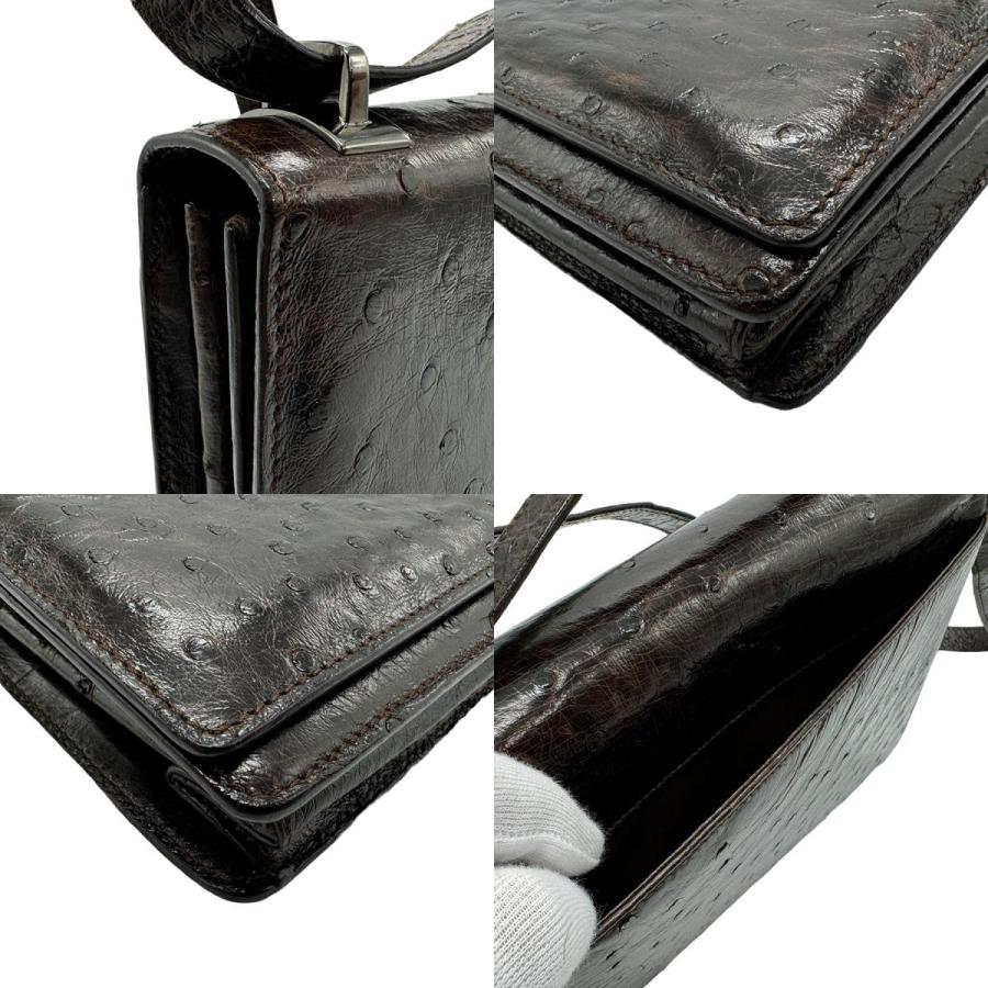 GUCCI（グッチ） ショルダーバッグ オーストリッチ ダークブラウン