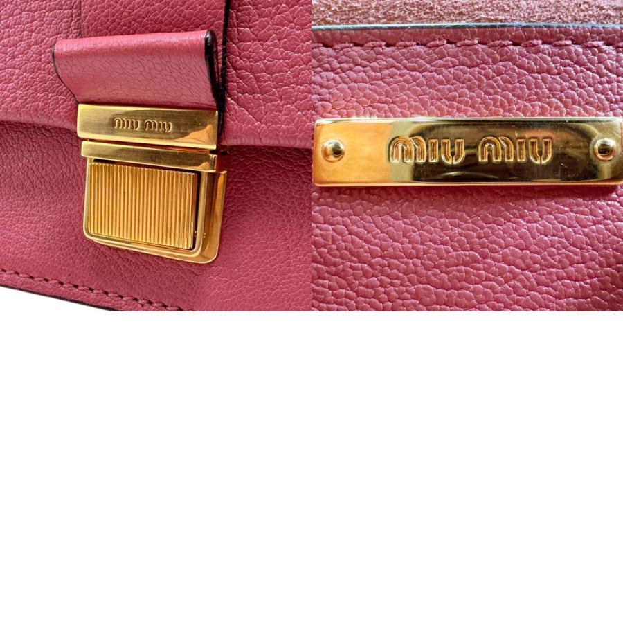 miu miu（ミュウミュウ） ショルダーバッグ レザー ピンク : ブランド