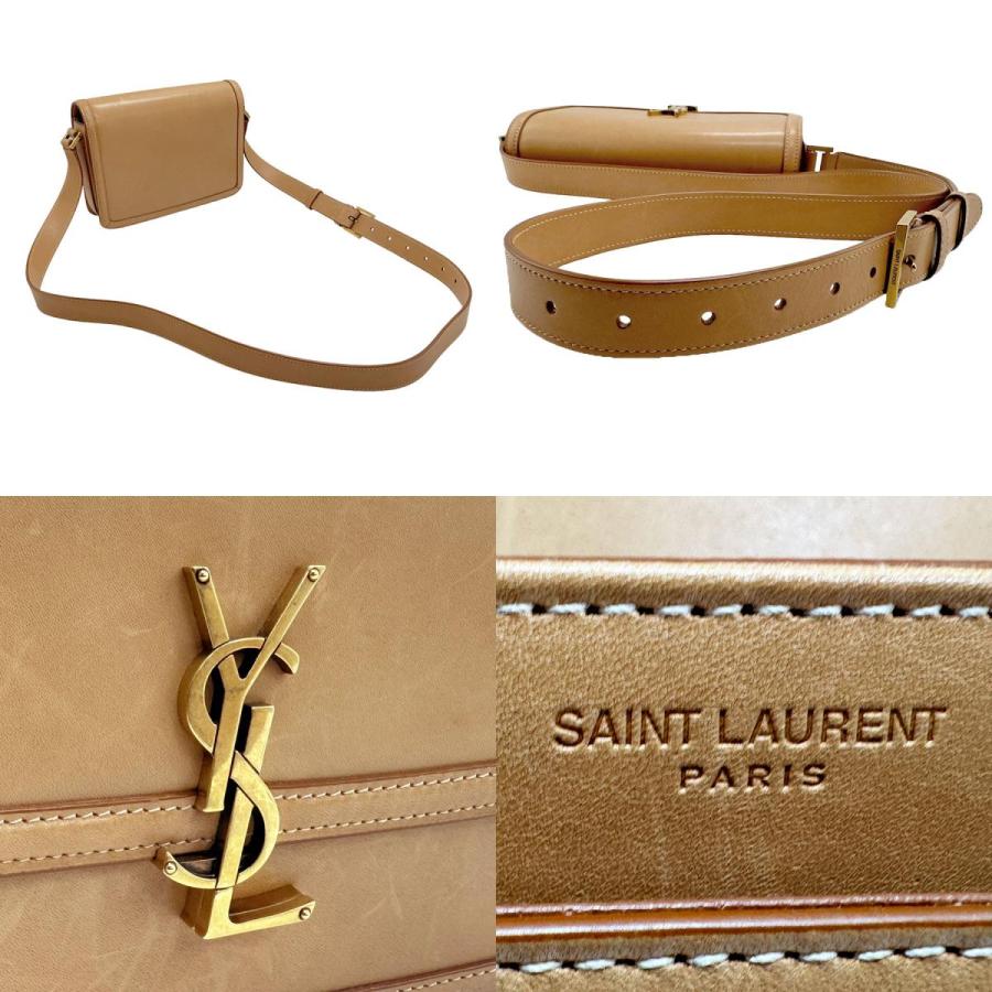 サンローラン SAINT LAURENT ショルダーバッグ レザー キャメル 