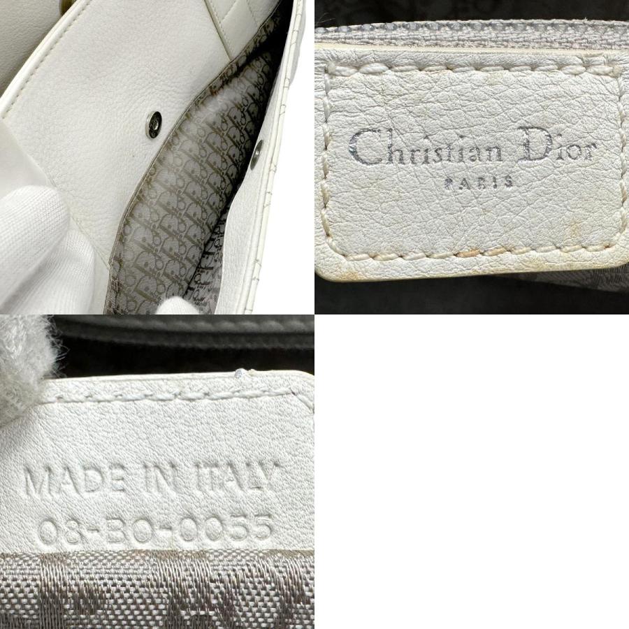 クリスチャンディオール Christian Dior ハンドバッグ レザー ホワイト