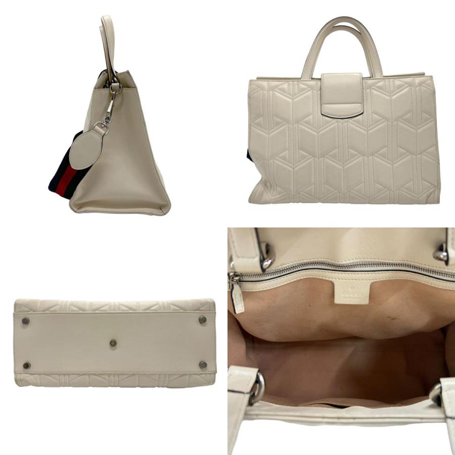 GUCCI（グッチ） ショルダーバッグ ハンドバッグ レザー アイボリー