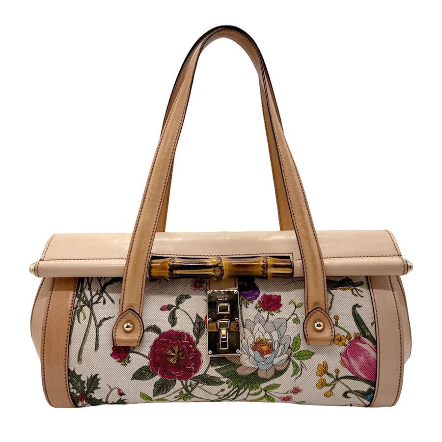 GUCCI（グッチ） ハンドバッグ バンブー フローラ キャンバス/レザー