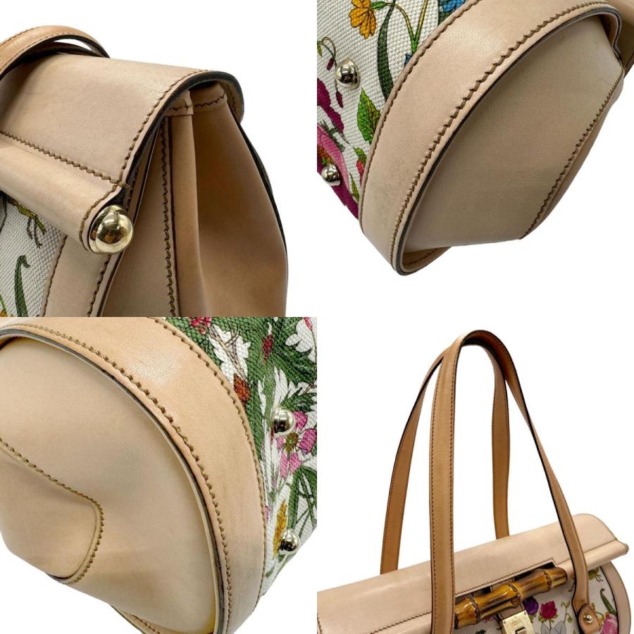 GUCCIグッチ バンブー ハンドバッグ 日本限定 フローラ 2wayベージュ GUCCI（グッチ） ハンドバッグ バンブー フローラ キャンバス/レザー