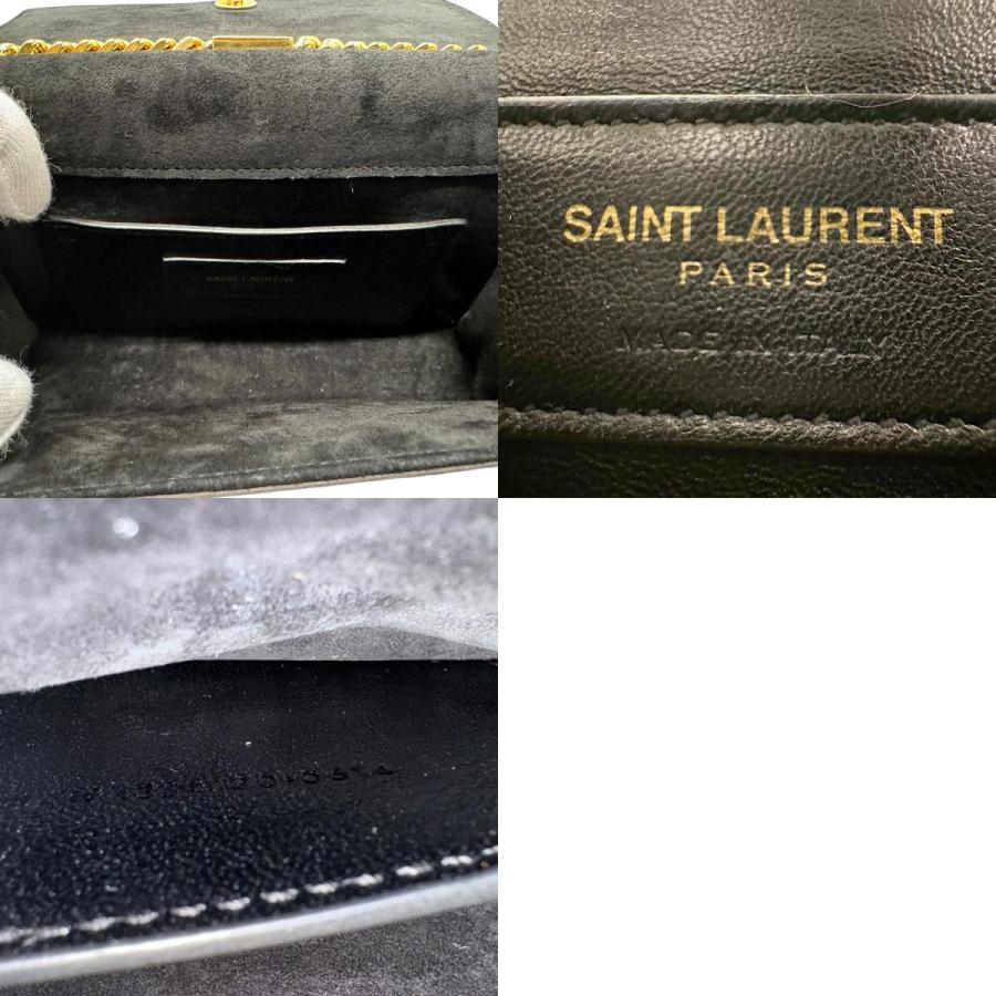 サンローラン SAINT LAURENT 斜め掛けショルダーバッグ レザー/メタル