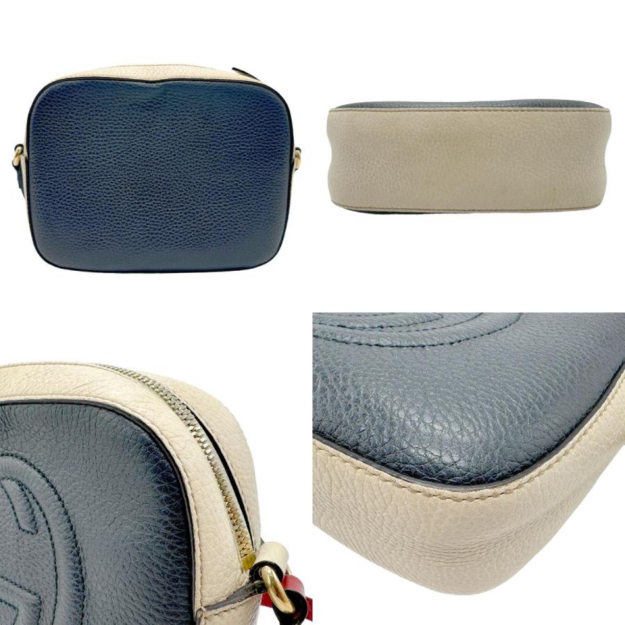 GUCCI（グッチ） ショルダーバッグ ソーホー レザー ネイビー×レッド
