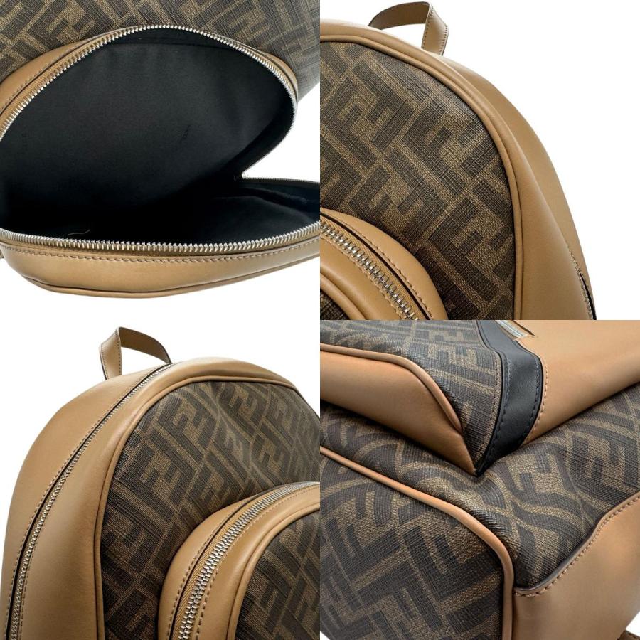 FENDI フェンディ リュック ZAINO TESS.PU FF PVC/レザー ブラウン