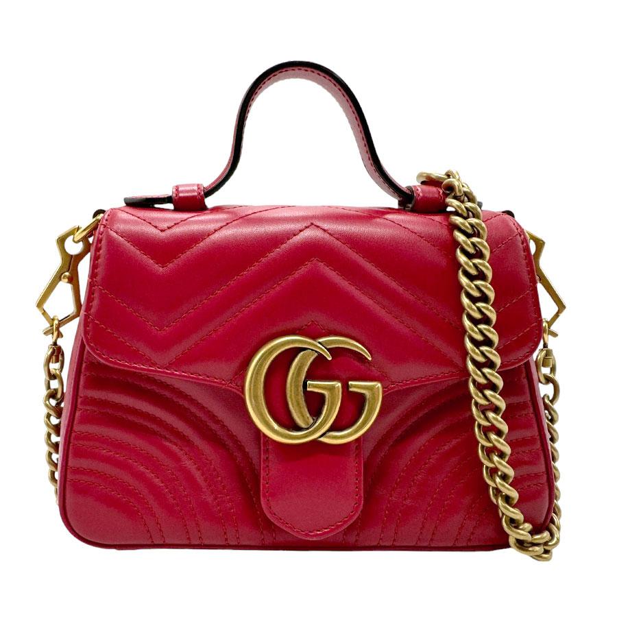 GUCCI（グッチ） ハンドバッグ ショルダーバッグ GGマーモント レザー
