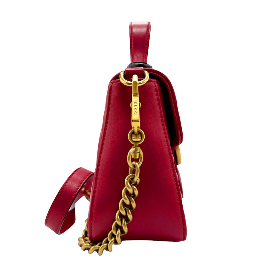 【人気】GUCCI グッチ GGマーモント ハンドバッグ レザー レッド 赤 GUCCI（グッチ） ハンドバッグ ショルダーバッグ GGマーモント レザー