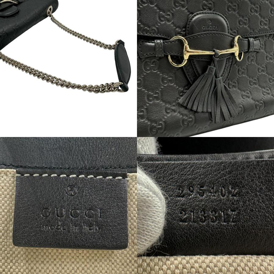 GUCCI ショルダーバック　エミリー GUCCI（グッチ） ショルダーバッグ エミリー レザー ブラック