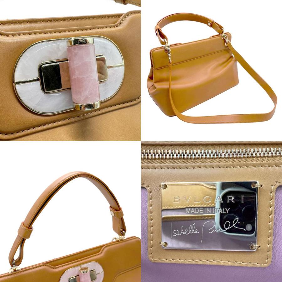 BVLGARI（ブルガリ） ハンドバッグ ショルダーバッグ レザー キャメル