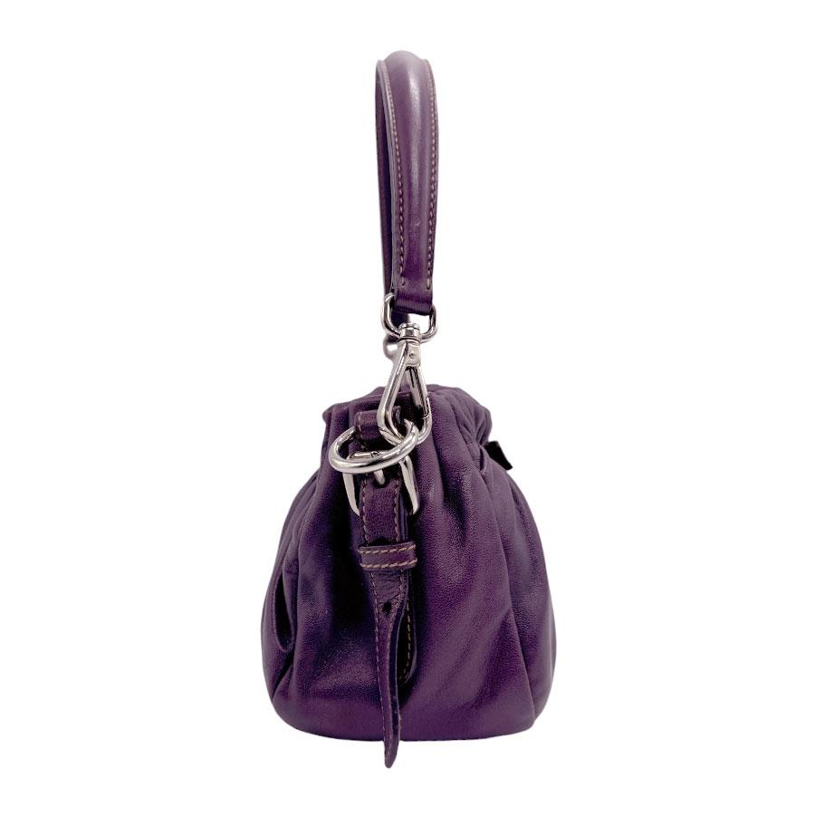 値下げ PRADA ダークパープル ハンドバッグ PRADA（プラダ） ハンドバッグ リボン レザー パープル : ブランド