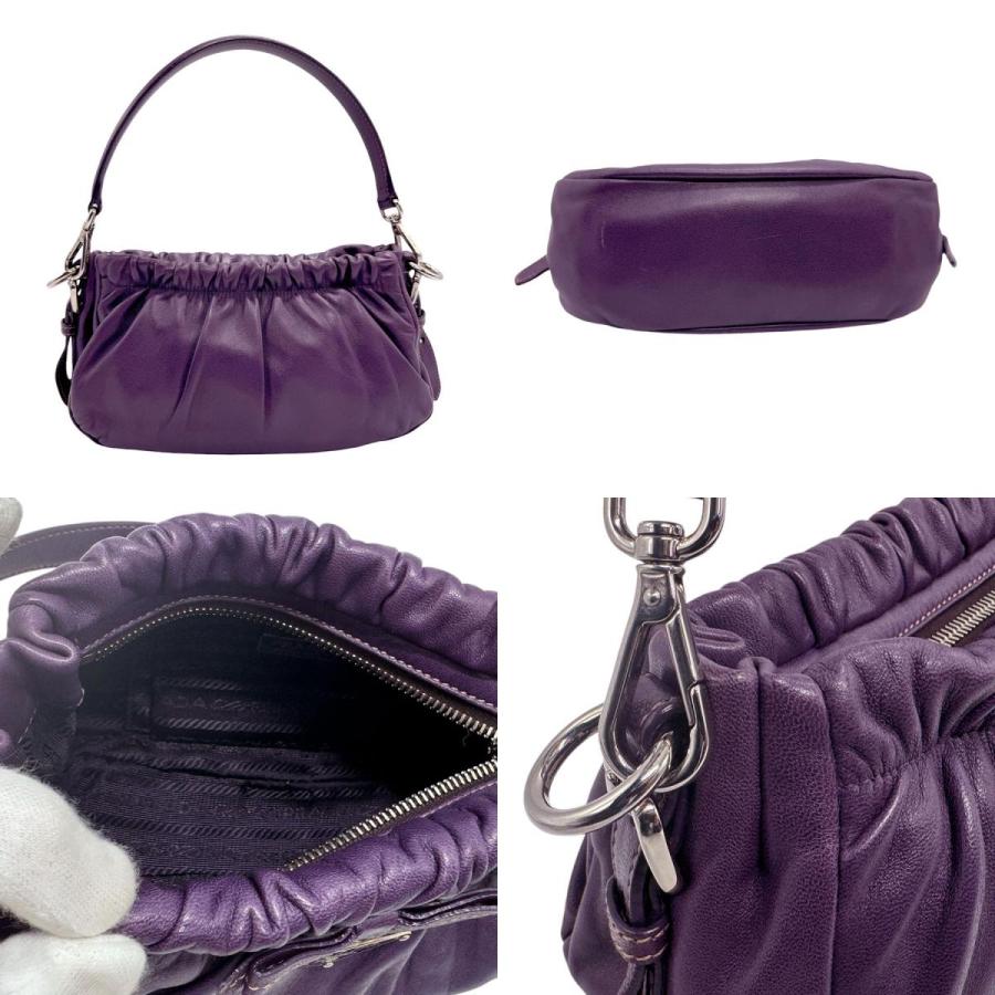 PRADA（プラダ） ハンドバッグ リボン レザー パープル : ブランド