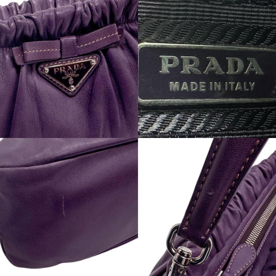PRADA（プラダ） ハンドバッグ リボン レザー パープル : ブランド