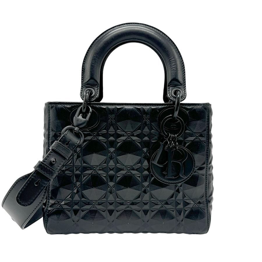 Dior ール レディディオール ドバッグ ショルダーバッグ レザー ブラック