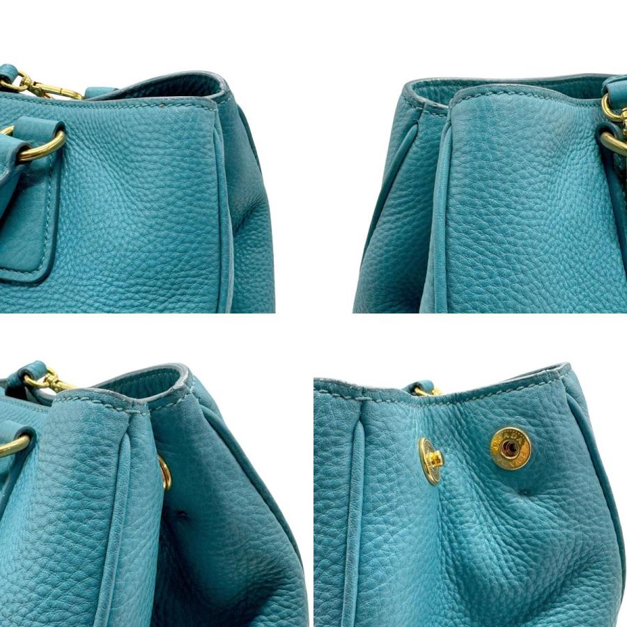 PRADA プラダ ハンドバッグ ショルダーバッグ レザー ブルー