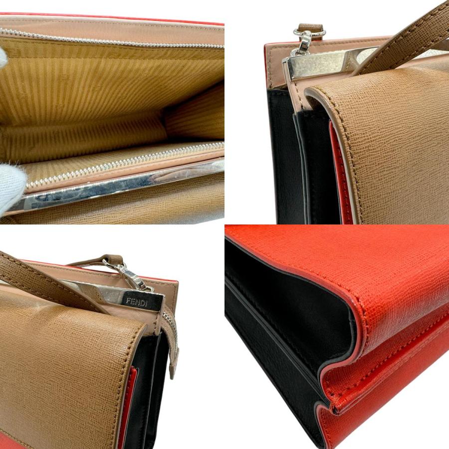 ブラウンレザーショルダーバッグ Fendi FENDI フェンディ ショルダーバッグ ポシェット ポーチ