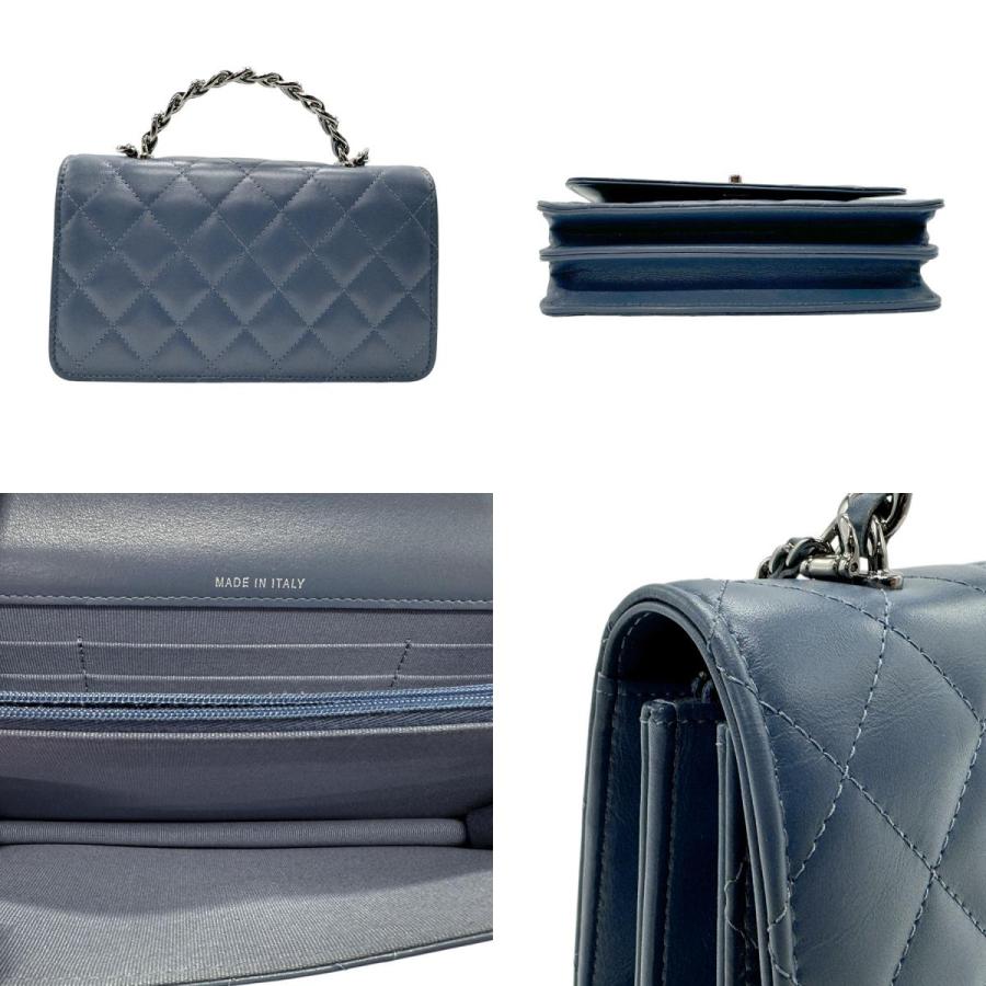 CHANEL シャネル チェーンウォレット レザー ブルー系 : ブランド  