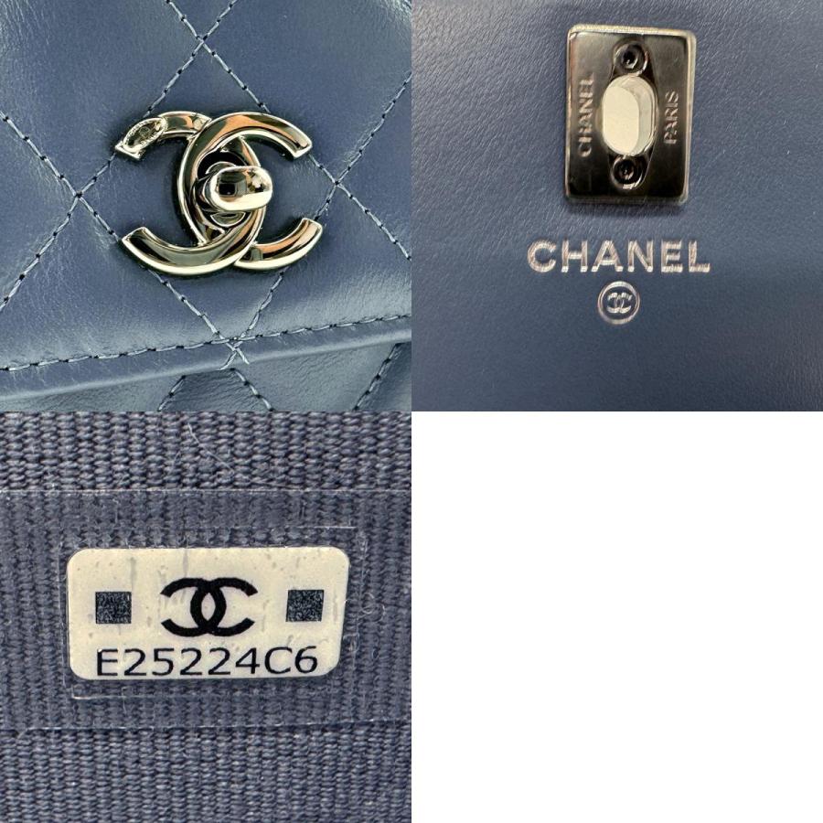 CHANEL シャネル チェーンウォレット レザー ブルー系 : ブランド  