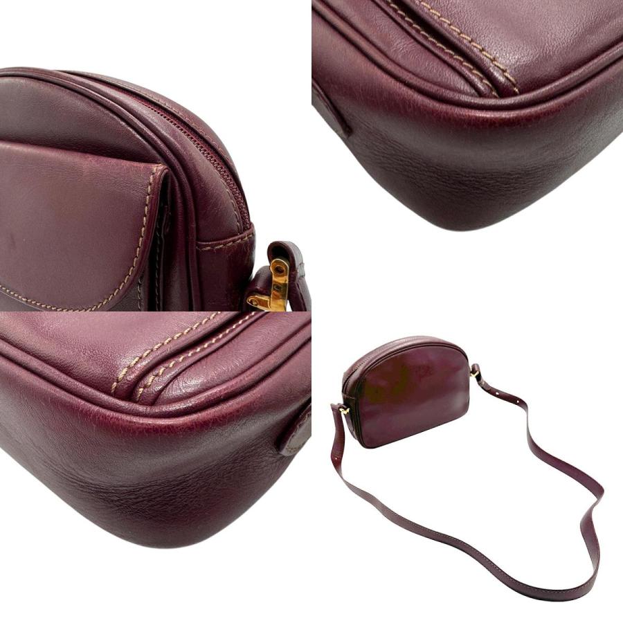 良品 Cartier ショルダーバッグ レザー ボルドー マストライン Cartier カルティエ マストライン ショルダーバッグ ボルドー レザー