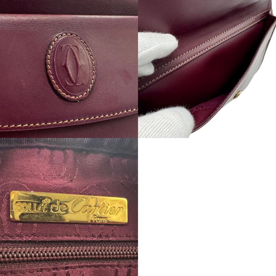 良品 Cartier ショルダーバッグ レザー ボルドー マストライン 良品 Cartier カルティエ ショルダーバッグ マストライン レザー