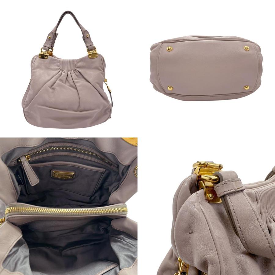 2602-124｜ミュウミュウ ハンドバッグ レザー グレージュ miu miu（ミュウミュウ） ショルダーバッグ ハンドバッグ レザー