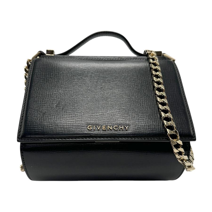GIVENCHY ブラック レザー ハンドバッグ ジバンシィ GIVENCHY ハンドバッグ ショルダーバッグ レザー ブラック