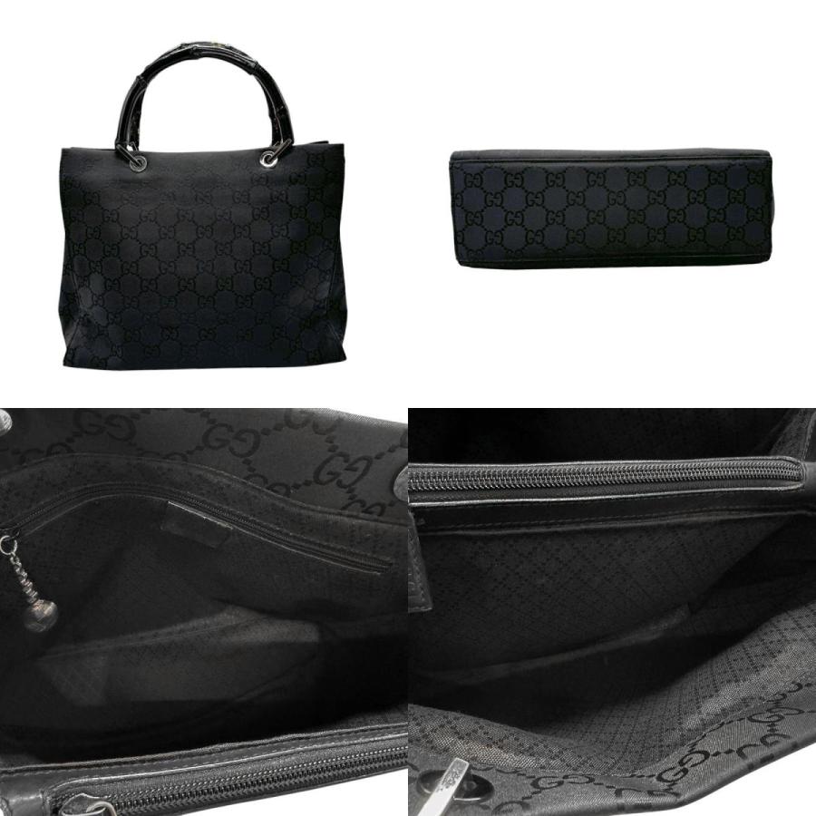 GUCCI（グッチ） ハンドバッグ バンブー ナイロンキャンバス ブラック