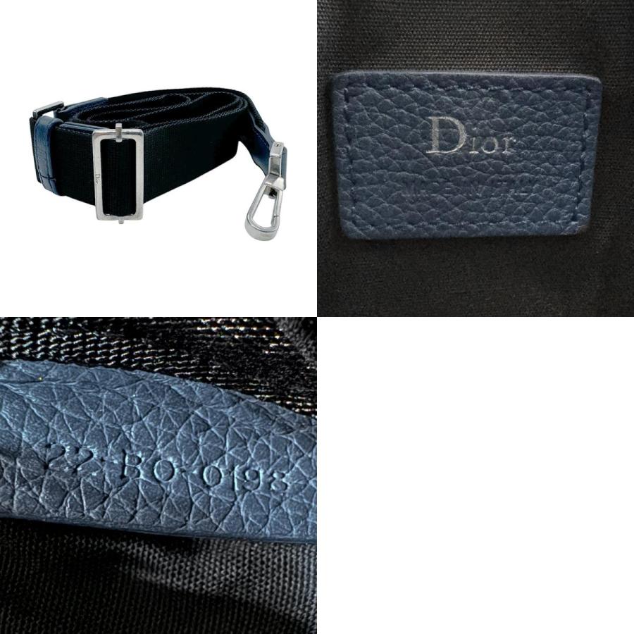 人気が高い☆Dior ネイビー レザー ショルダーバッグ ディオール Dior 斜め掛けショルダーバッグ レザー ネイビー