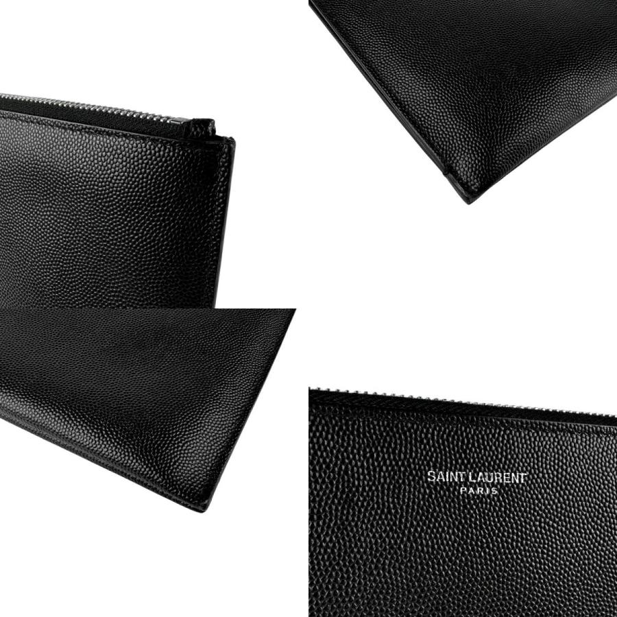 サンローラン SAINT LAURENT クラッチバッグ レザー ブラック