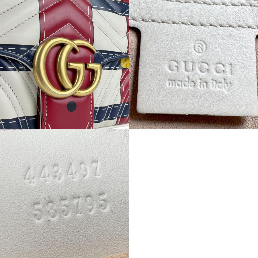 GUCCI グッチ ショルダーバッグ GGマーモント レザー オフホワイト