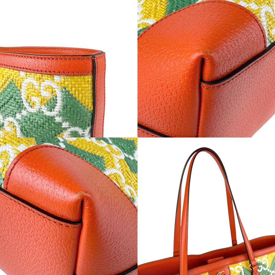 GUCCI　ナイロン×レザー　バッグパック　男女兼用　オレンジ GUCCI（グッチ） ハンドバッグ リゾートコレクション 沖縄限定 レザー