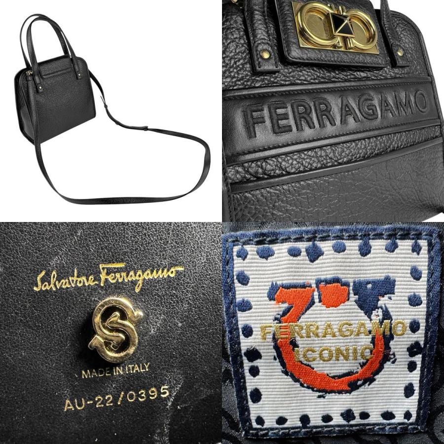 FERRAGAMO/SalvatoreFerragamo(サルバトーレフェラガモ) ショルダーバッグ ガンチーニ 黒 レザー SA7344AM002496_thumb.jpg