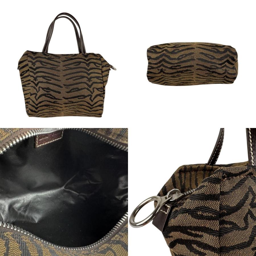 Fendi ハンドバッグ ブラウン/ブラック FENDI（フェンディ） ハンドバッグ ナイロンキャンバス/レザー
